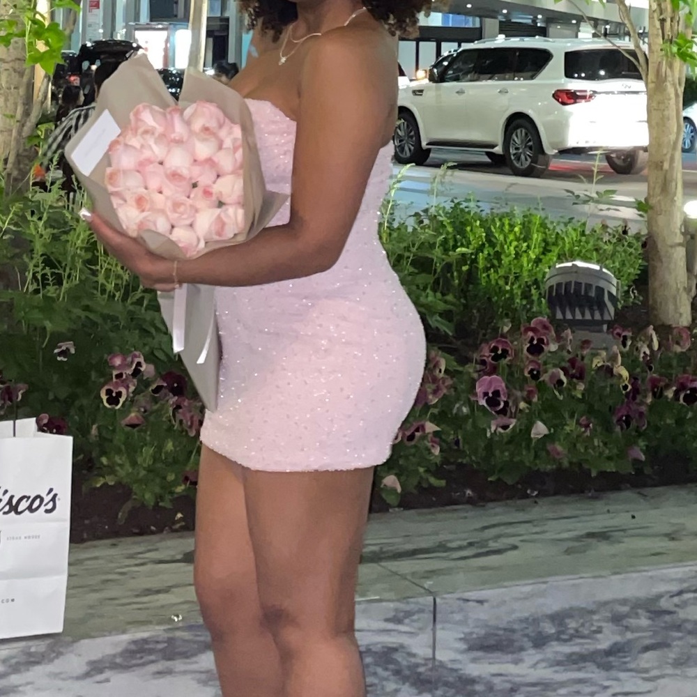Oh Polly Strapless Pink Dress - Picture 3 of 4